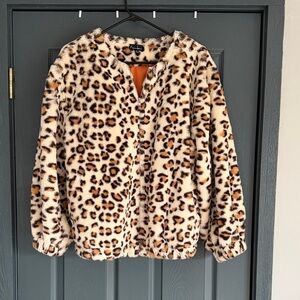 Rachel Leopard Print Faux Fur Coat